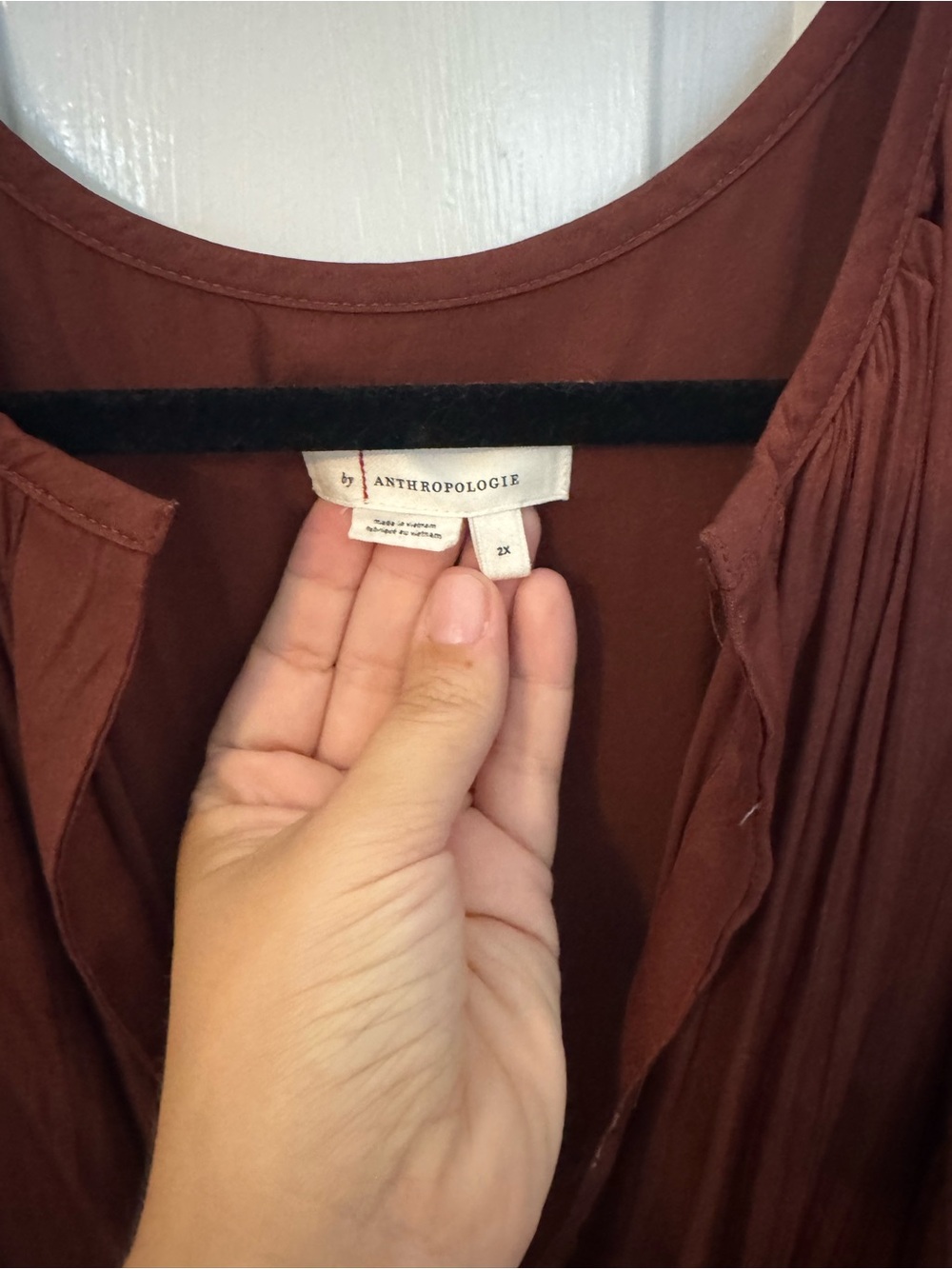 Anthropologie Rust Maxi Tiered V-Neck Dress - Picture 2 of 3
